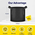 thumbnail image 2 of iPower 12-Pack 3 Gallon Plant Grow Bags Heavy Duty Durable Pots Thickened Nonwoven Aeration Fabric Container, Strap Handles for Garden, Black, 2 of 7