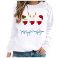 thumbnail image 1 of Sudadera de manga larga con estampado navideño informal con cuello redondo para mujer a la moda Fridja  ghj987+4291, 1 of 4
