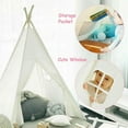 thumbnail image 6 of Large White Canvas Cotton Kids Teepee Tent Play House for Indoor Outdoor Games, Kids Foldable Play Tent, 6 of 6