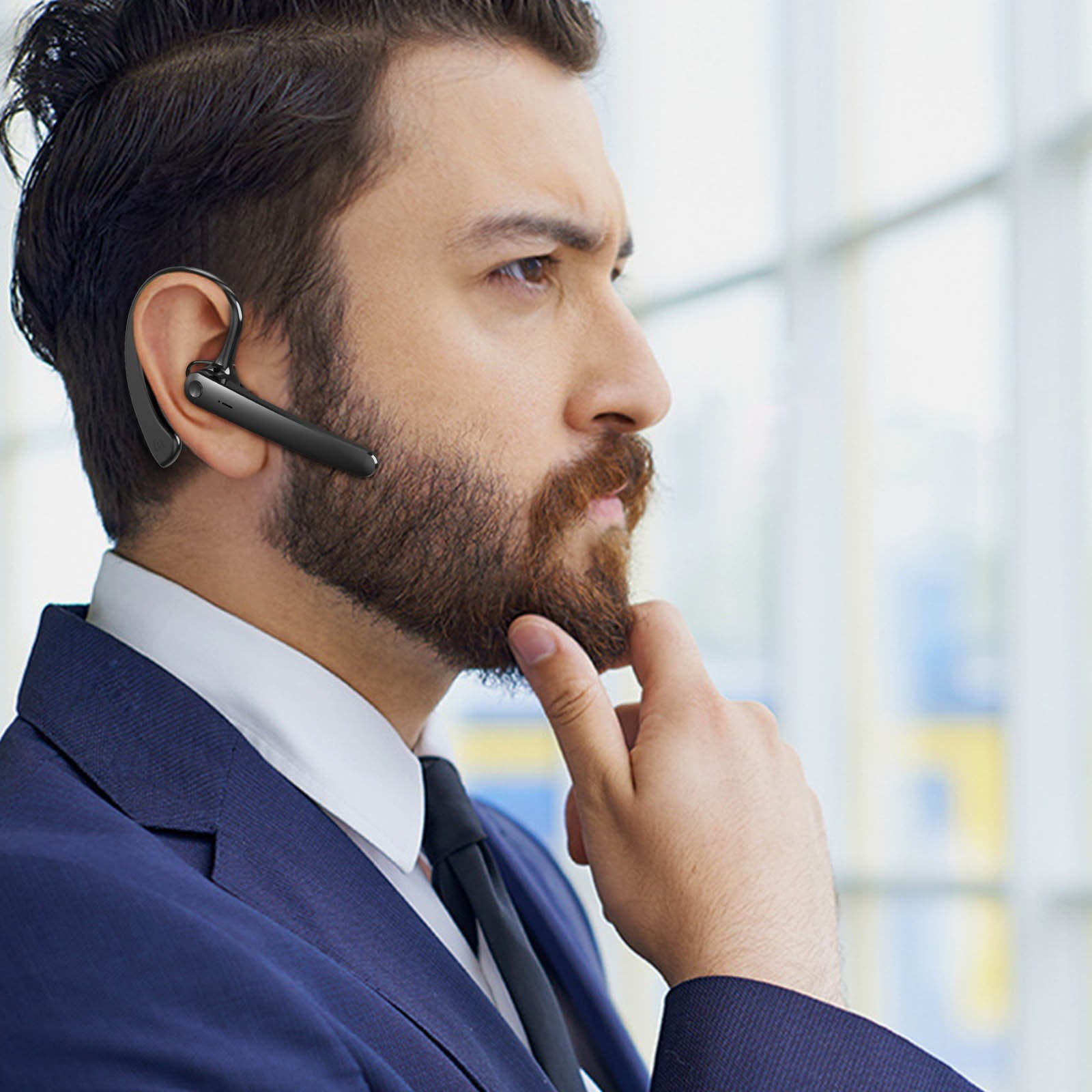 3 Set of New Bluetooth Headset Ear-mounted Business Stereo Headset Hands- Sports Headset With Microphone