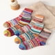 thumbnail image 4 of Calcetines gruesos de lana para mujer, hasta media pantorrilla, con bloques de color para otoño e invierno., 4 of 4