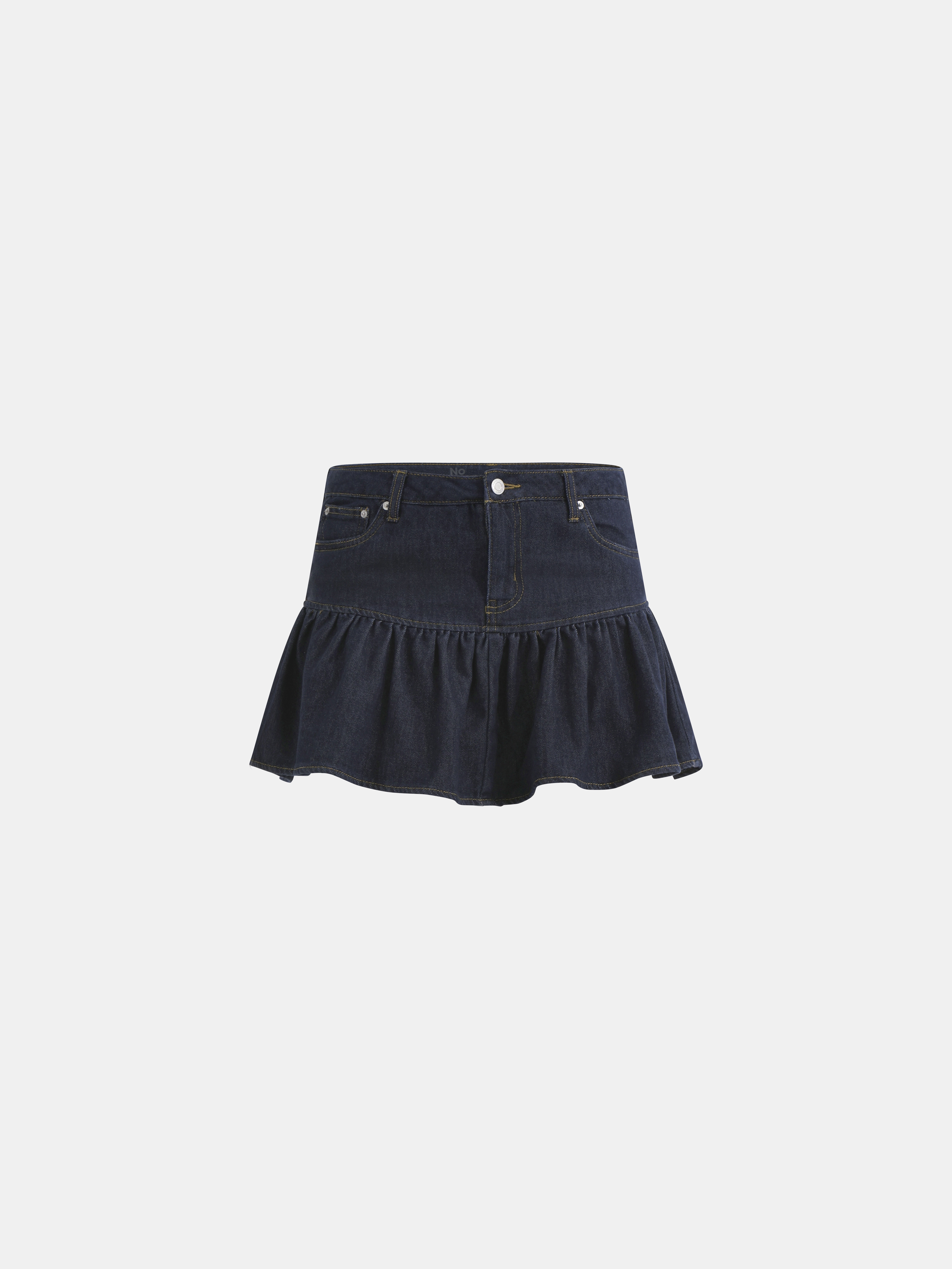No Boundaries Ruffle Yoke Mini Skirt, Women's - Walmart.com