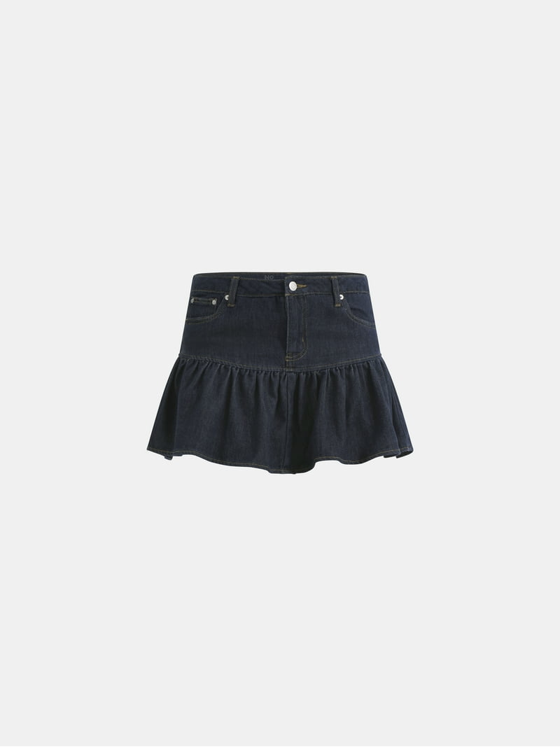 スカート BURMULA : 25SS / YOKE FRILL SKIRT (BLACK) No Boundaries Ruffle Yoke Mini Skirt, Women's - Walmart.com