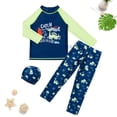 thumbnail image 2 of Gubotare Swimsuit Boy Toddler Baby Boys Swimsuits Trunk Rashguard Long Sleeve Top Shorts Two Pieces Bathing Suit Swimwear 9T 10T,Navy, 2 of 9