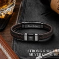 thumbnail image 6 of VEEDOFA Men's Triple Braided Leather Bracelet, Engraved "Love My Son", Birthday Graduation Gift for Him, 6 of 6