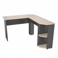 thumbnail image 1 of Inval Merlin L-Shape Computer Desk in Dark Gray and Maple, 1 of 8