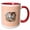 Red/White, variant on 3drose, Image of Watercolor of Five Blue Eyed Kittens in a Wicker Basket, 15oz Mug