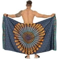 thumbnail image 4 of HAPPY BAY Men's Standard Casual Sarong Long Pareo Beach Wrap One Size Prussian, Mandala Summer Vacation Aloha, 4 of 4