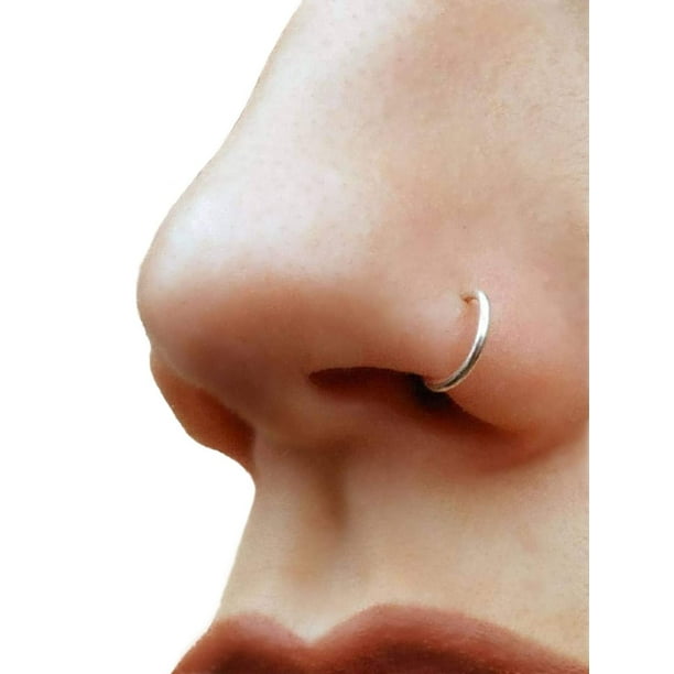 Sterling Silver Faux Clip-On Nose Ring 20g - No Piercing Needed