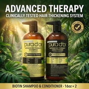 PURA DOR Advanced Therapy Biotin Shampoo & Conditioner Set, 16oz x 2