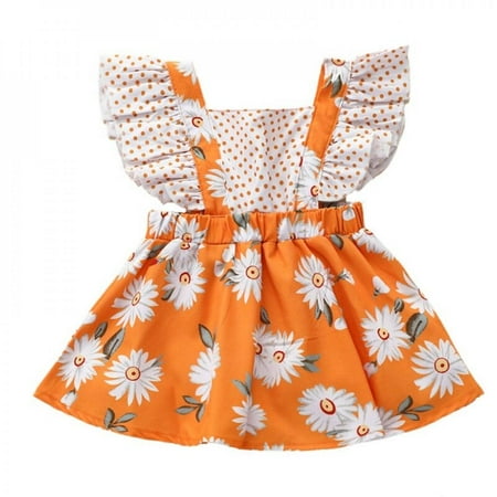 

Elaydool Summer Cute Polot Chrysanthemum Hanging Dress