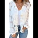 thumbnail image 1 of Blusa de Larga con Botones, Escote en V y Bordado con Recortes, Cárdigan de Media Calada S, 1 of 7