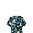 thumbnail image 3 of Christmas Scrubs Tops Women Nurse Working Uniforms Cartoon Printed V Neck Short Sleeve Medical Scrub Shirts, 3 of 6