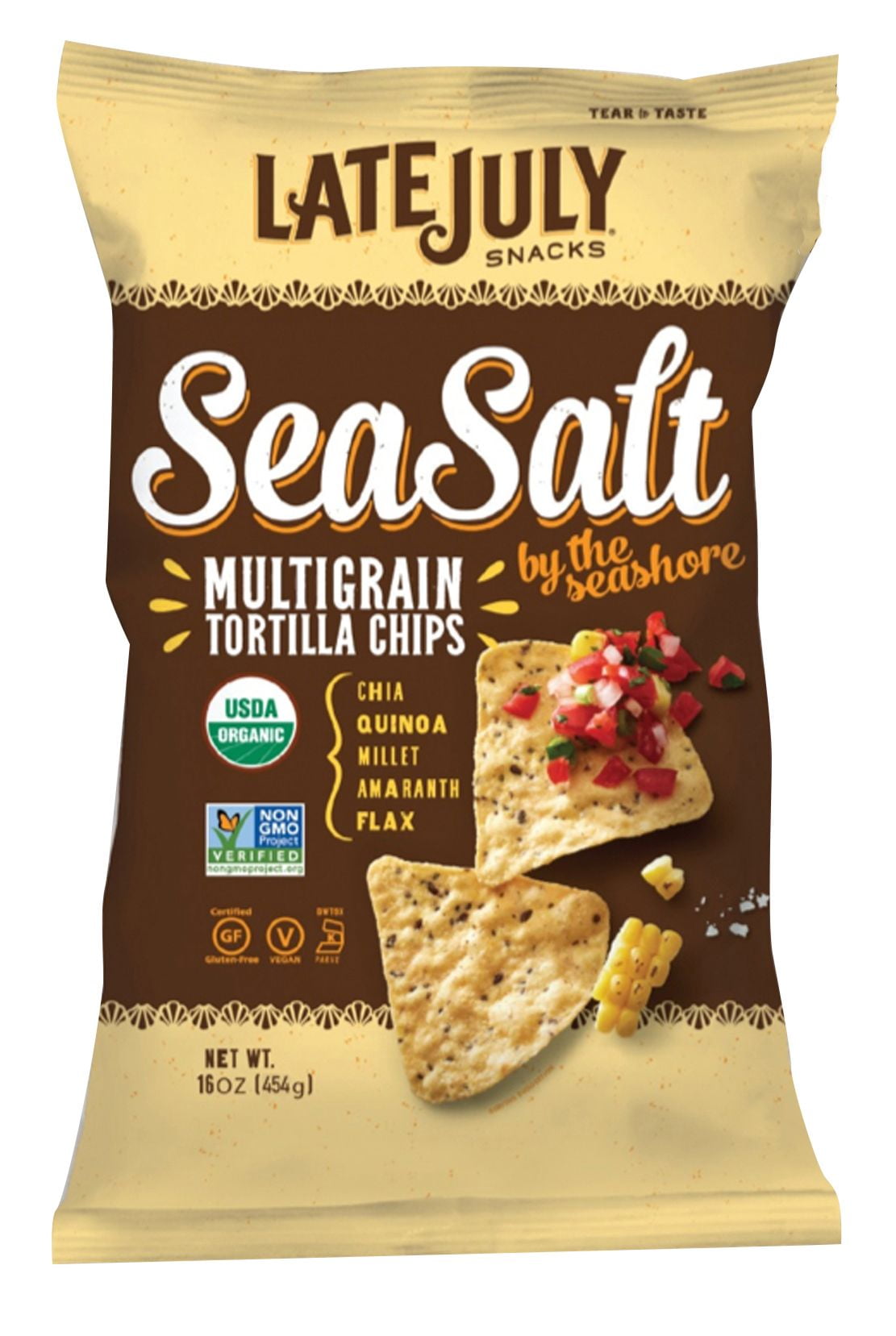 Product of Late July Organic Sea Salt Multigrain Tortilla Chips 16 oz