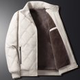 thumbnail image 4 of Quinlirra Mens Jackets Winter Men's Winter Casual Cotton Jacket Stand Up Collar Cotton Jacket Thick Velvet Long Sleeved Cotton Jacket, 4 of 5