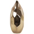 thumbnail image 1 of Urban Trends Collection 14940 Ceramic Round Bellied Vase with Irregular Lips, Small Mouth & Patterned Design Body Large, Polished Chrome Finish - Gold, 1 of 1