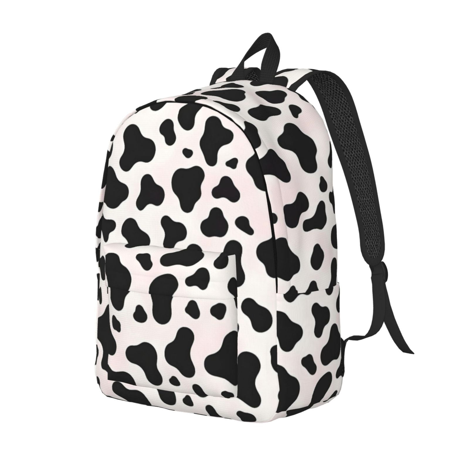 Casual Canvas Backpack Without Interlayer Large Capacity Stick Bag Design For Outdoor Shopping Office Outdoor Sports Simple Cow-Print Pattern1_4 Medium
