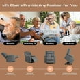 thumbnail image 5 of Shilucheng 41" Width Large Power Lift Recliner Chair with Massage and Heating Chair for Elderly, Breathable Leather Lift Chair for Living Room, 2 Side Pockets, 2 Cup Holders, USB Ports, Gray, 5 of 9