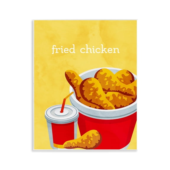 Stupell Industries Chicken Bucket Takeout Food & Beverage Painting Unframed Art Print Wall Art, 11 x 14