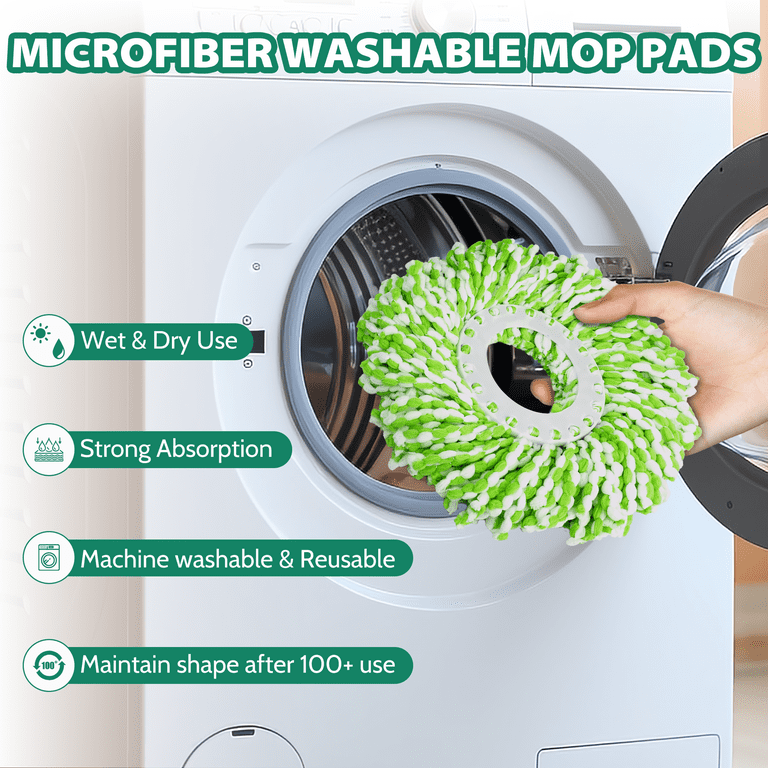 MYSPRI Spin Mop and Bucket System With 6 Refill Pads photo 4