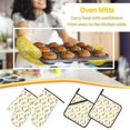 thumbnail image 5 of Daiia Vegan Fruit Carrot Pattern Oven Mitts and Pot Holders 4 pcs Set,High Heat Resistant 500 Degree Extra Thicken Long Kitchen Cotton Oven Glove, 5 of 6