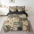 thumbnail image 3 of Manfei Farmhouse Deer Duck Twin Bedding, Vintage Fishing Bedding Comforter Set, Brown, Black Reversible, 7 Pieces, 3 of 6