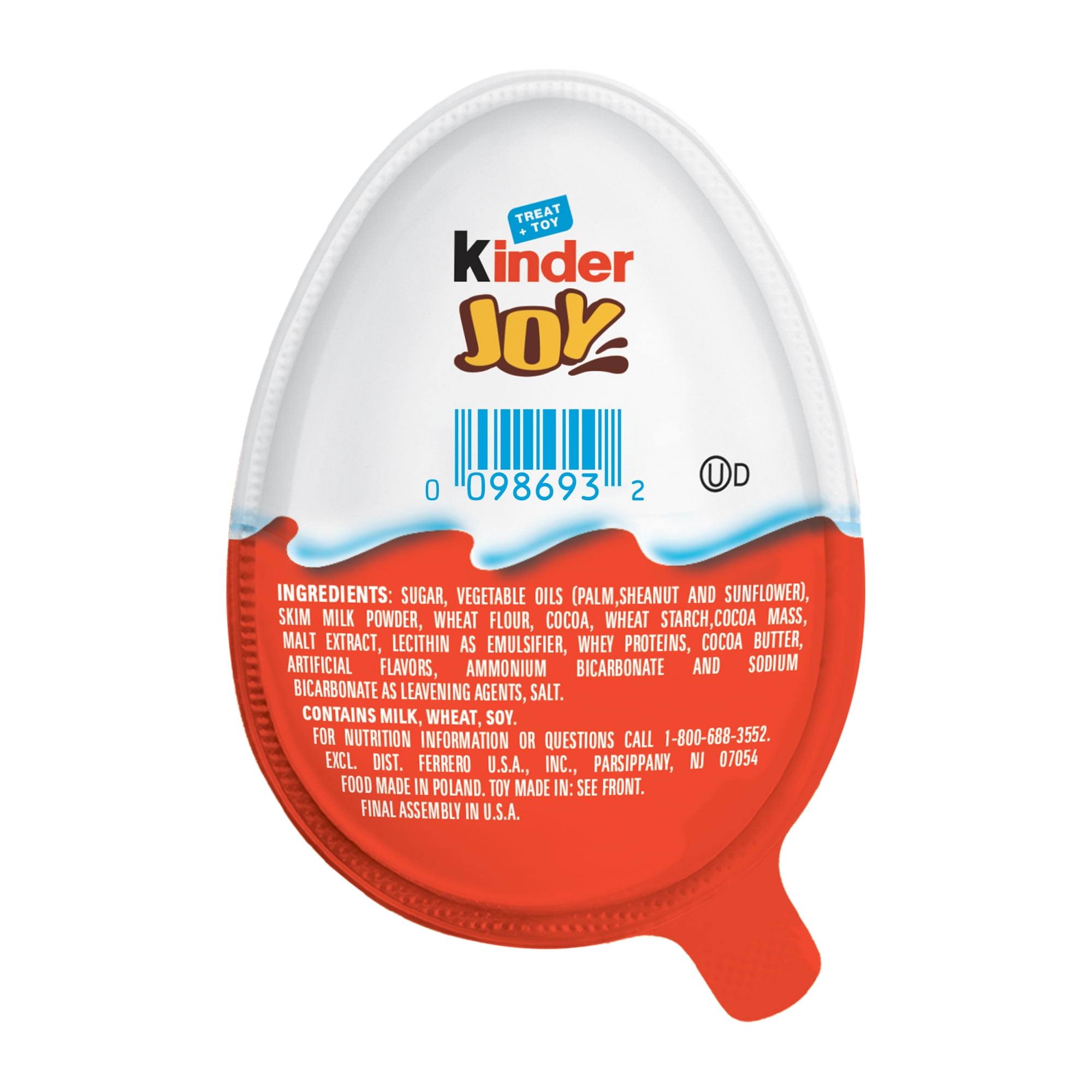 Kinder Joy Egg, Holiday Toy, Chocolatey Wafer Bites, Individually Wrapped, Stocking Stuffer, 1 Count, 0.7 oz