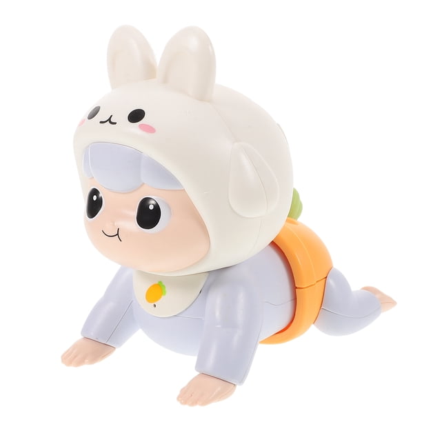 Juguete de conejo gateante para bebés, juguete interactivo de dibujos animados en movimiento para bebés, niñas y niños, divertido juguete de conejo para niños pequeños con música