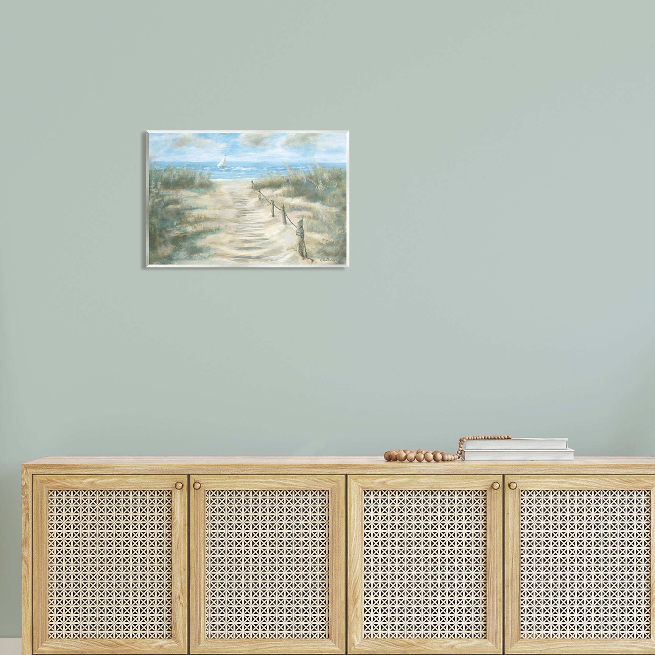 Ocean Shore Beach Boardwalk Coastal Painting Unframed Art Print Wall Art
