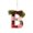 B, variant on Christmas Letter Ornament, Plaid Wooden Alphabet with Pine Berry Twine For Xmas Tree Wreath Door Wall Decor