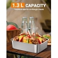 thumbnail image 3 of MPOW 1.3L Replaceable Inner Container for Rechargeable Heated Lunch Box, Stainless Steel Meal Container with Leak-Proof Lid and Removable Tray Divider, Dishwasher Safe, 3 of 7