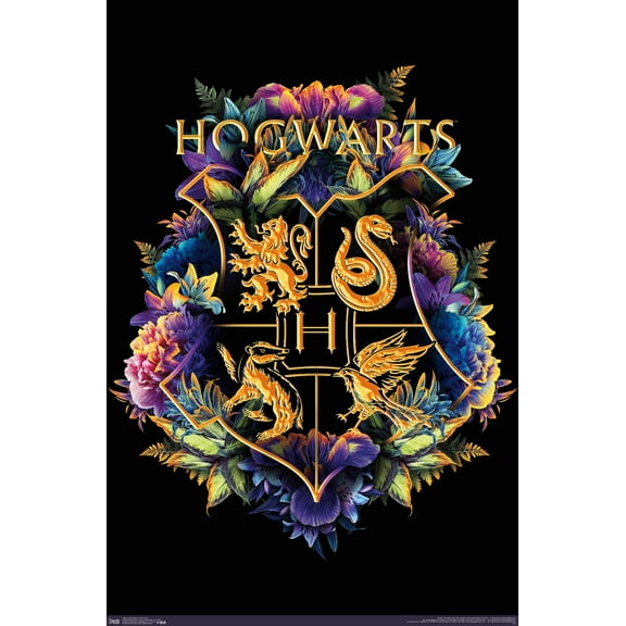 The Wizarding World: Harry Potter - Floral House Crests Wall Poster, 22.375" x 34"