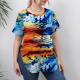 thumbnail image 1 of Fiudx Ofertas de La Semana Top Estampado Sin Posicionamiento con Cuello Redondo para Mujer, 1 of 4
