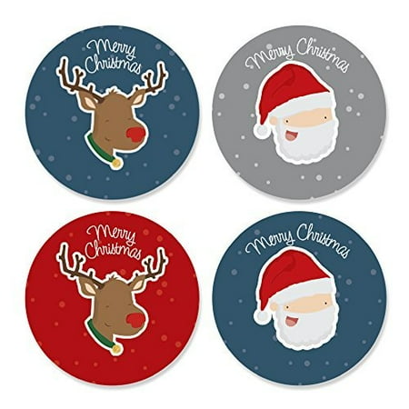 snowy santa assorted christmas party sticker labels 24 count