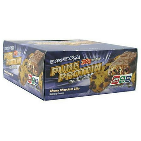 ***Discontinued***Pure Protein High Protein Bar, Chewy Chocolate Chip, 12 CT (Pack of 1)