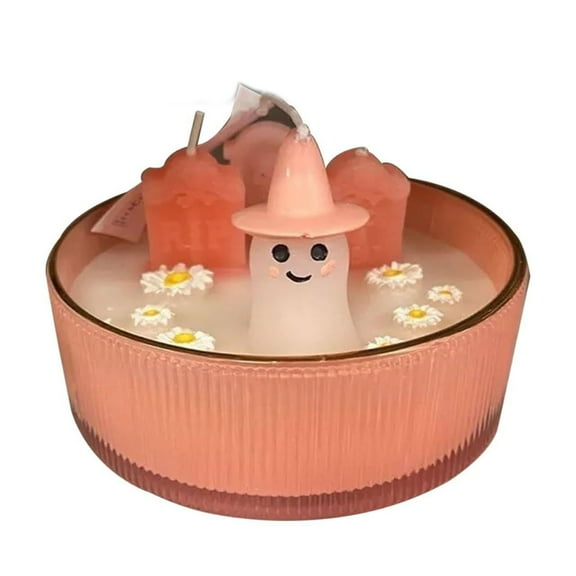 Moocorvic Halloween Ghost Candle Holder Little Candle Holder Cute Aromatherapy Lamp Holder for Home Table Decor Gift