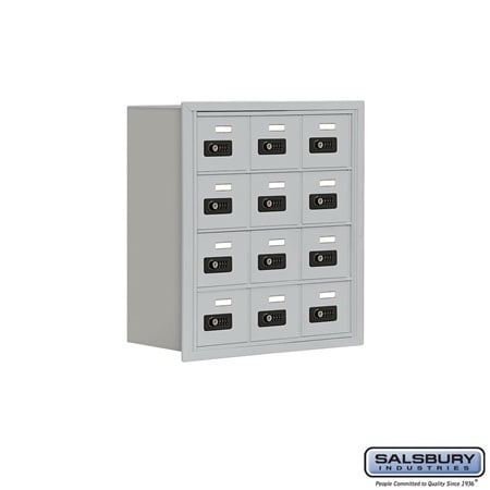 Case 4 Deep 4 Compartments (Salsbury Industries 19048-12ARC Cell Phone Storage Locker - 4 Door High Unit (8 Inch Deep Compartments) - 12 A Doors - Aluminum - Recessed Mounted - Resettable Combination)