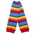 thumbnail image 3 of Guantes largos de rayas arcoíris coloridos para mujer y niña, calcetines de punto sin dedos para brazos cálidos, calcetines 2 juegos kenally  PS12475-00, 3 of 7