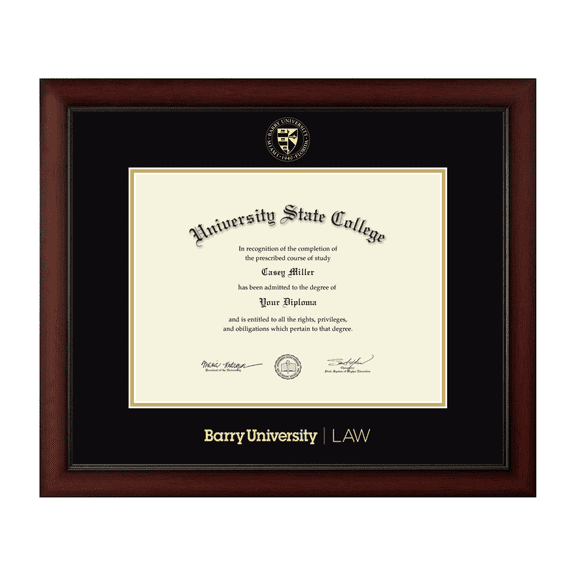 Framerly - Barry Law Diploma Frame with Black and Gold Mat