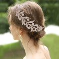 thumbnail image 3 of Mariage Bandeau Mode Cristal Fleur Feuilles de Mariée Coiffe Couronne de Cheveux, 3 of 10