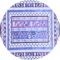 thumbnail image 1 of Ahgly Company Indoor Round Oriental Blue Traditional Area Rugs, 6' Round, 1 of 4