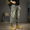 thumbnail image 2 of Pantalones vaqueros para hombre con agujeros, pantalones vaqueros masculinos, pantalones lavados, ajustados, ajustados, rotos, pitillo, vintage, rasgados, moda coreana, 2 of 4