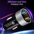 thumbnail image 4 of Cargador de coche Quick Charge 3.0 - Dual USB 5.4A/30W Adaptador de cargador de coche rápido - QC 3.0 3A + Smart IC 2.4A Plata Xemadio 2033041, 4 of 9