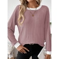 thumbnail image 6 of Long Sleeve Shirts for Women Fall Tops Lightweight Clothing Trendy Winter Clothes Tunic Crew Neck,S,Pink, 6 of 7