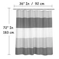 thumbnail image 2 of Mens Stall Shower Curtain for Bath Neutral Black and Grey Striped Pattern, Waterproof Polyester Fabric Cloth, 6 Hooks 36" W×72" H Inch, 2 of 3