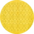 thumbnail image 1 of Ahgly Company Indoor Round Persian Yellow Traditional Area Rugs, 6' Round, 1 of 4