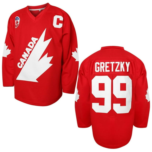 Gretzky Chandail de Hockey No 99 Rouge Feuilles d'Érable Vêtements de Hockey Grande Taille Vêtements de Performance Extérieure Vêtements Rétro de Balle