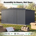 thumbnail image 2 of AECOJOY 12' x 12' Outdoor Storage Shed with Lockable Door Patio Metal Garden Storage Building in Dark Gray for Outside, 2 of 6