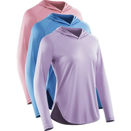Cadmus Women s Workout Long Sleeve Fishing shirts UPF 50+ Sun Protection Dry Fit Running Shirts with Hoods 3 Pack