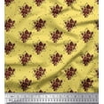 thumbnail image 1 of Soimoi Yellow polyester Crepe Fabric Geometric & Rose Floral Printed Fabric 1 Yard 42 Inch Wide, 1 of 3